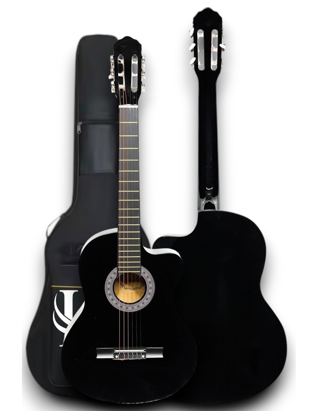 CG-3900BK-xbag Klasik Gitar 4/4 Sap Ayarlı Kesik Kasa Full Set