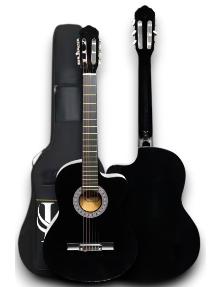 CG-3900BK-xbag Klasik Gitar 4/4 Sap Ayarlı Kesik Kasa Full Set