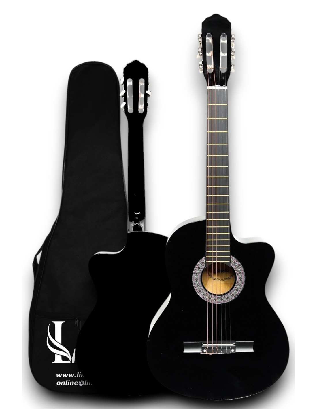 CG-3901BK Klasik Gitar 4/4 Sap Ayarlı Kesik Kasa Full Set