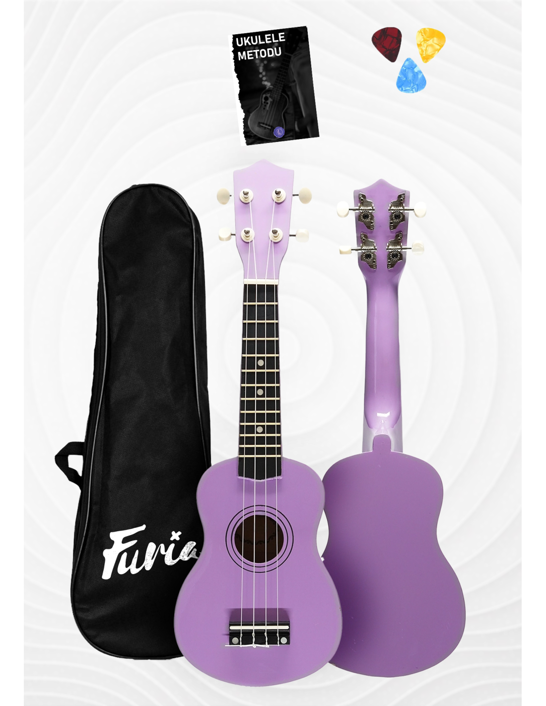 🎵 FU-21PR Soprano Boy Ukulele | Mor Renk, Canlı ve Renkli Tonlar