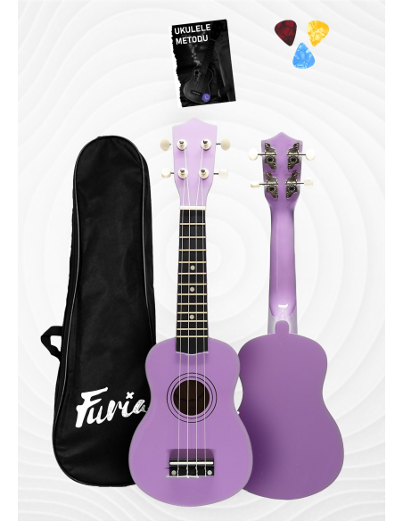 🎵 FU-21PR Soprano Boy Ukulele | Mor Renk, Canlı ve Renkli Tonlar
