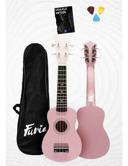 🎵 FU-21PK Soprano Boy Ukulele | Pembe Renk, Tatlı ve Neşeli Tınılar