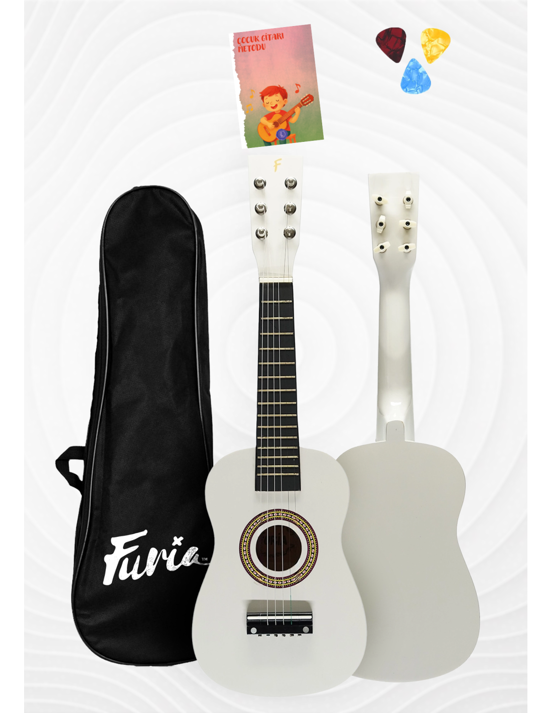 🎸 Furia FR-23WH 6 Telli Çocuk Gitarı | Beyaz Renk, Ergonomik Tasarım