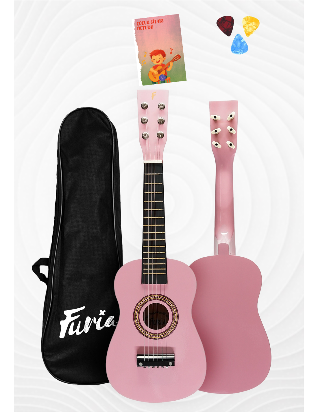 🎸 Furia FR-23PK 6 Telli Çocuk Gitarı | Pembe Renk, Eğlenceli ve Ergonomik