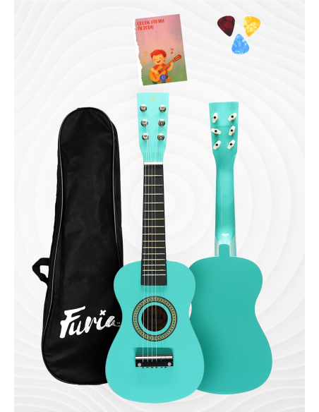 🎸 Furia FR-23GR 6 Telli Çocuk Gitarı | Turkuaz Renk, Ergonomik ve Eğlenceli