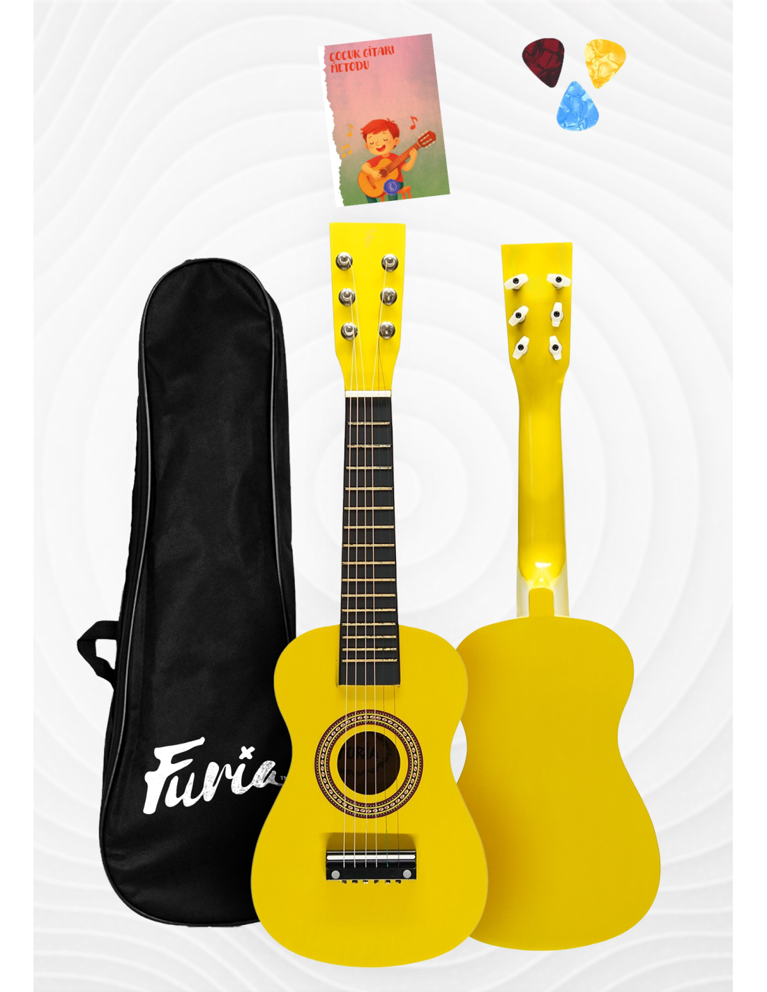 🎸 Furia FR-23Y 6 Telli Çocuk Gitarı | Sarı Renk, Ergonomik ve Eğlenceli