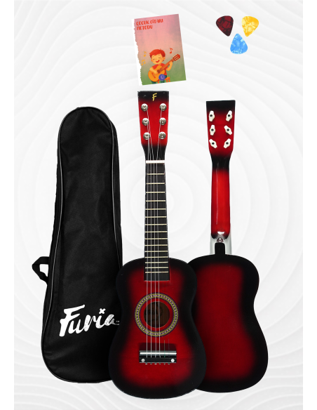 🎸 Furia FR-23RDS 6 Telli Çocuk Gitarı | Kırmızı Renk, Ergonomik ve Eğlenceli