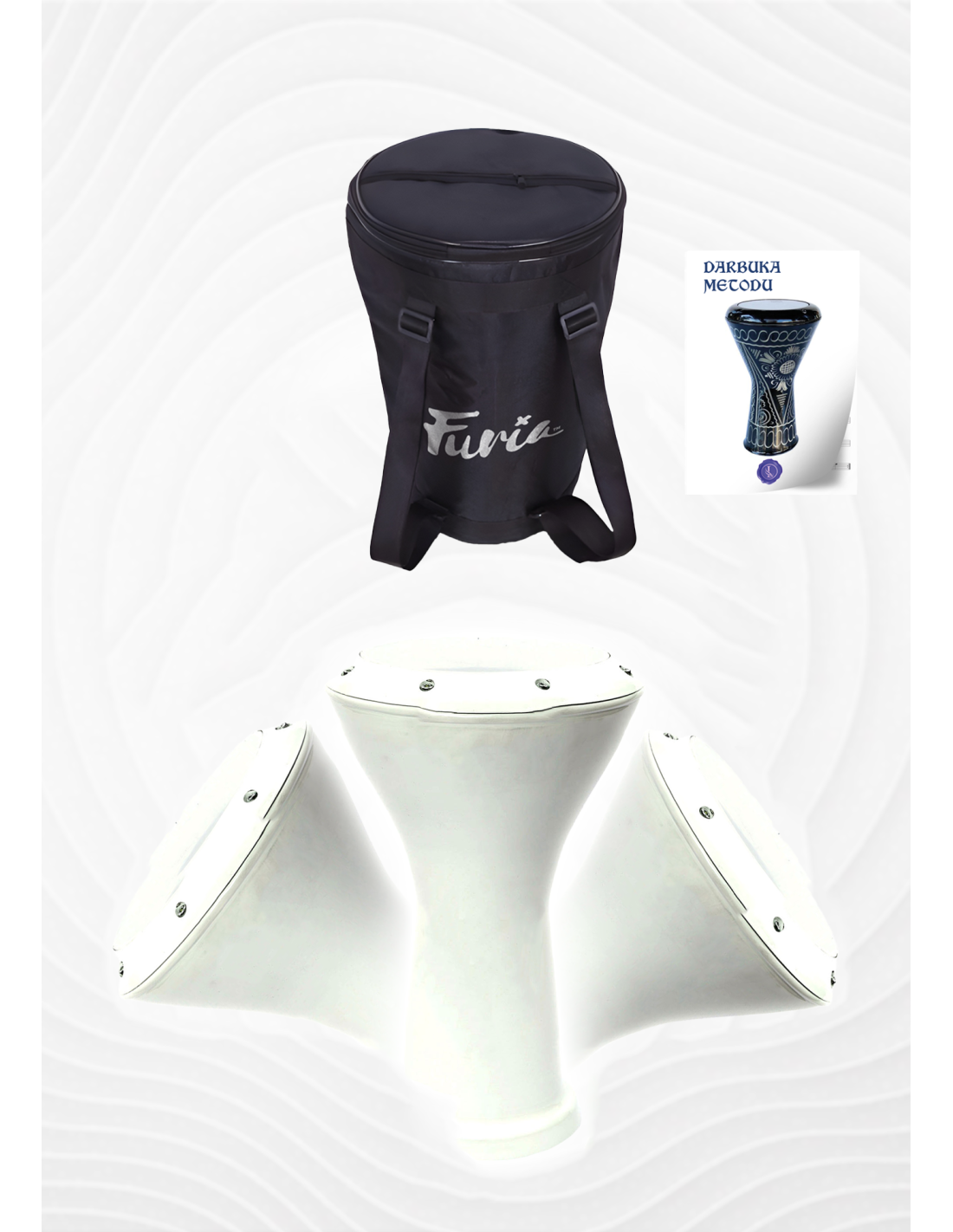 🎵 Furia FCD-10WH Düz Beyaz Çömlek Darbuka | Şık ve Net Tonlar