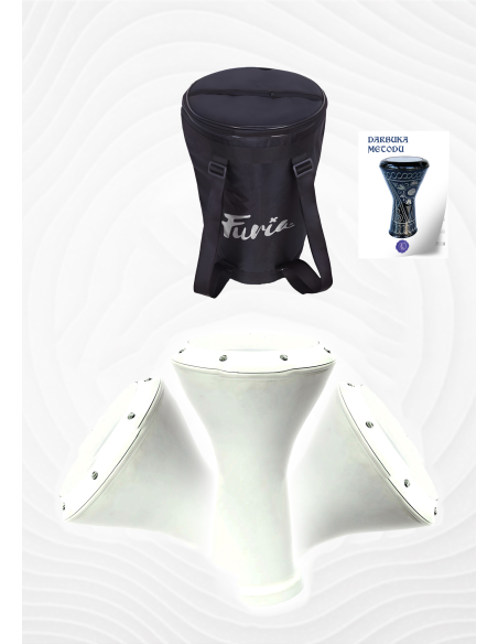 🎵 Furia FCD-10WH Düz Beyaz Çömlek Darbuka | Şık ve Net Tonlar