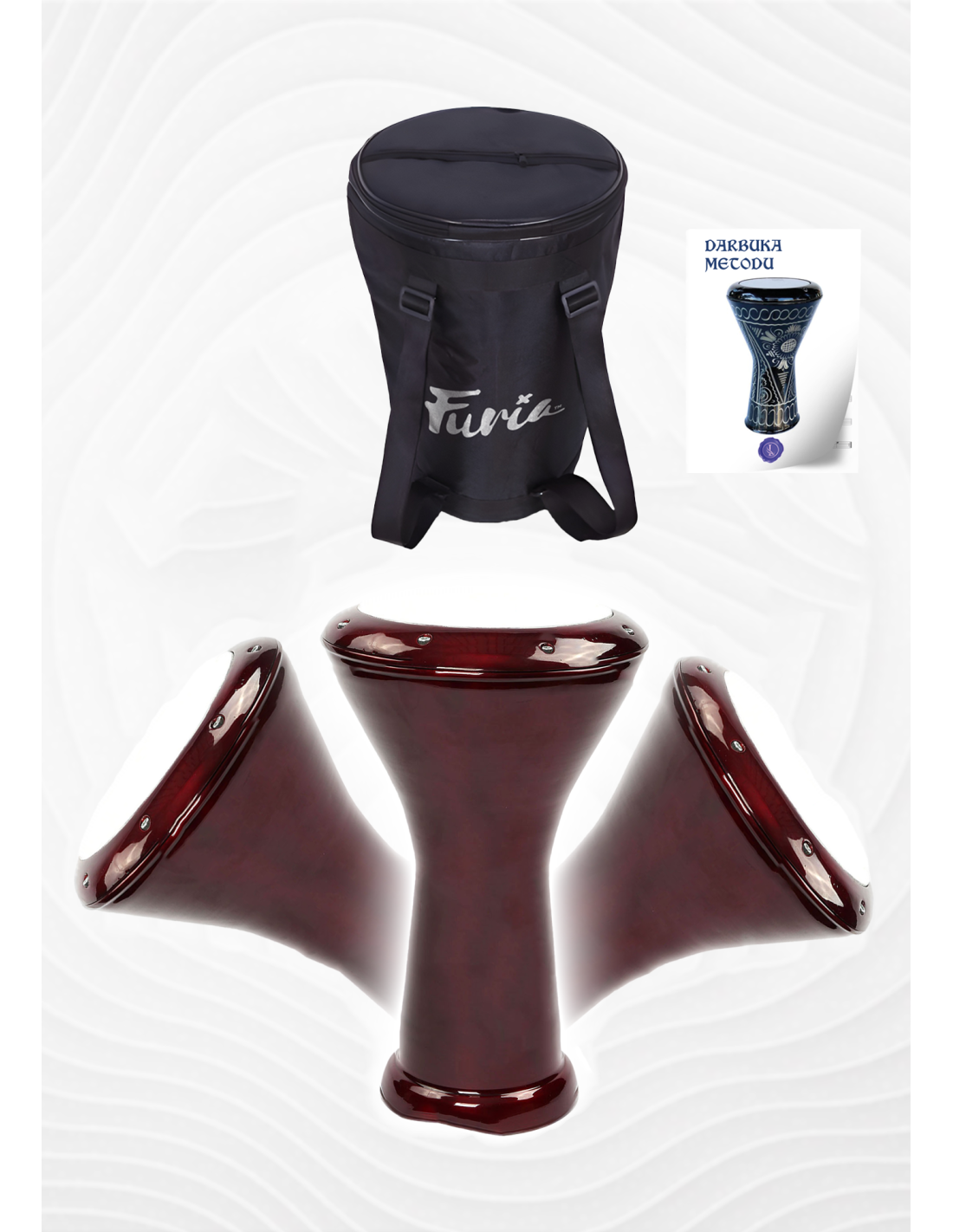 Furia FCD-10RD Düz Kırmızı Çömlek Darbuka