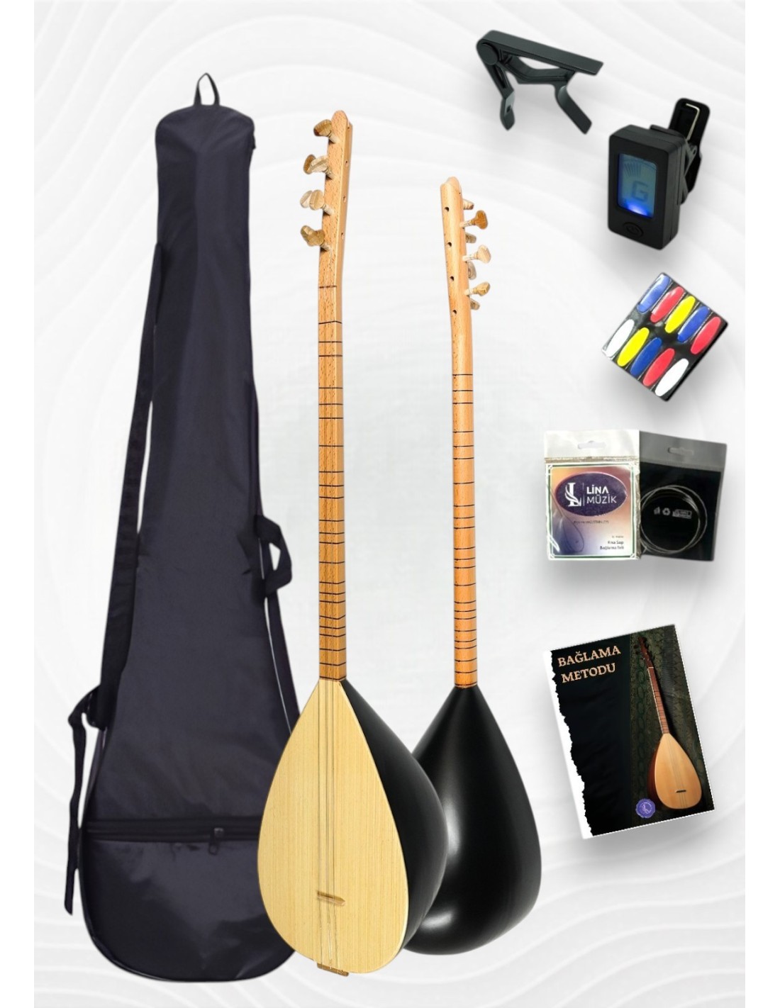 Furia FCL-75BK Uzun Sap Siyah Kompozit Bağlama 