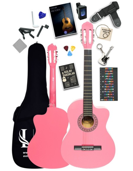 CG-3901PK Klasik Gitar 4/4 Sap Ayarlı Kesik Kasa Full Set