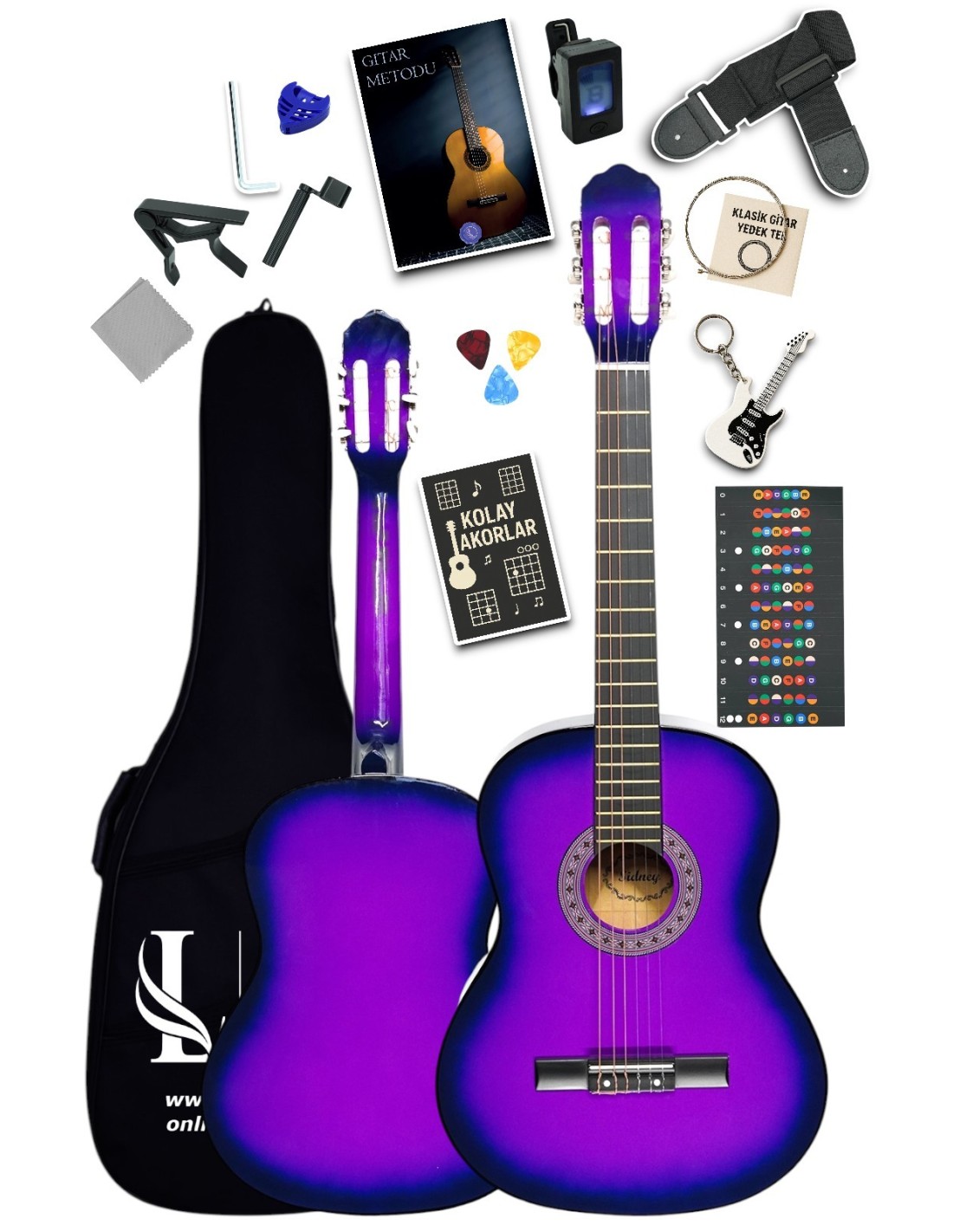 CG-3902PRS Klasik Gitar 4/4 Yetişkin Boy Sap Ayarlı Full Set