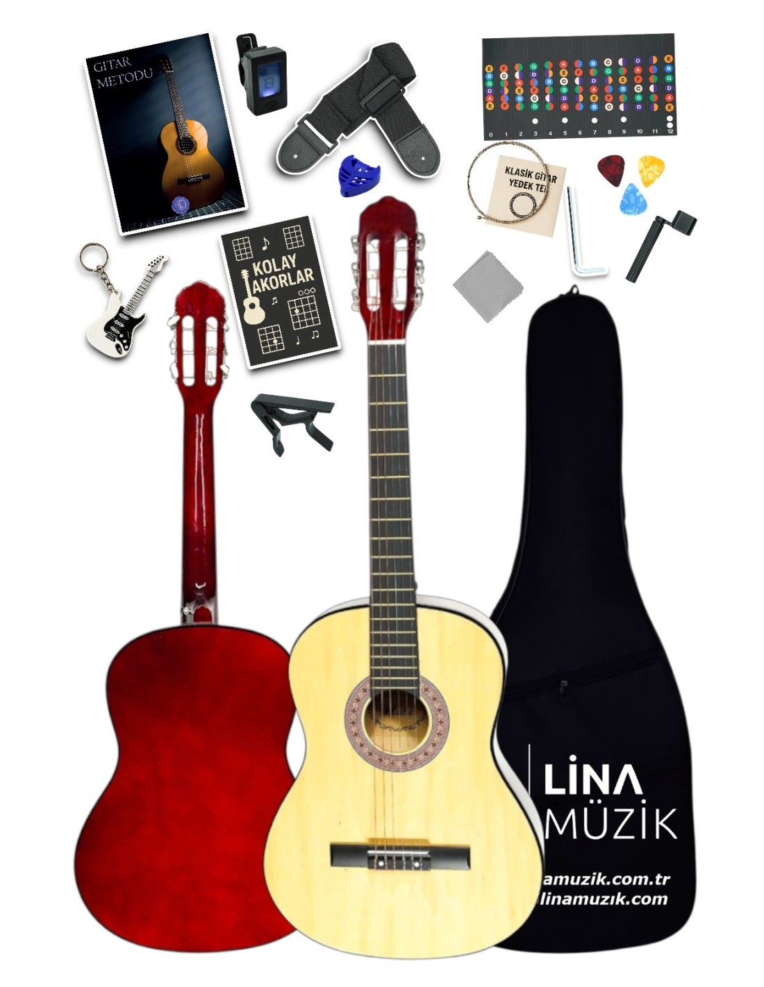 CG-3602NT Klasik Gitar 3/4 – Sap Ayarlı Full Set (Natural)