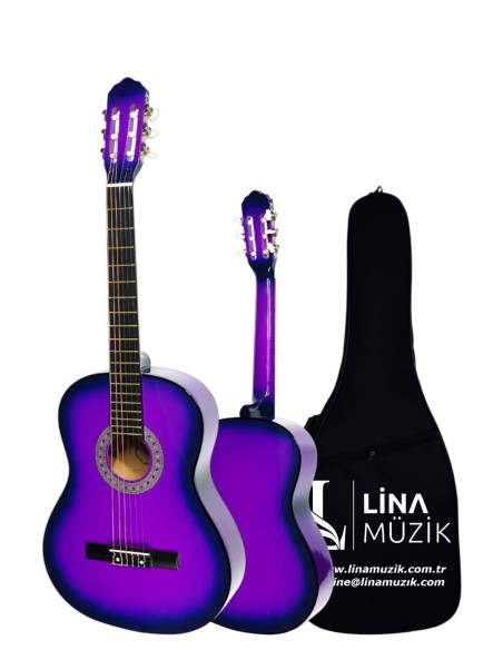 CG-3602PR Klasik Gitar 3/4 – Sap Ayarlı Full Set (Mor Siyah)