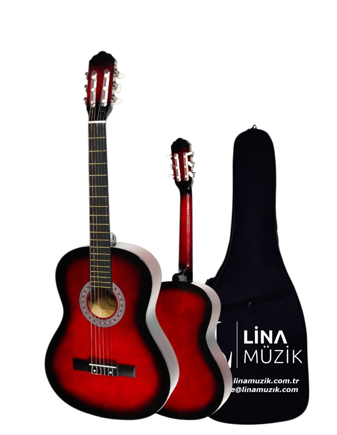 CG-3602RDS Klasik Gitar 3/4 – Sap Ayarlı Full Set (Kırmızı Siyah) 2