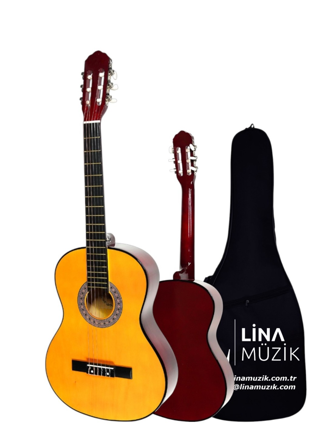 CG-3602Y Klasik Gitar 3/4 – Sap Ayarlı Full Set (Turuncu Sarı) 2